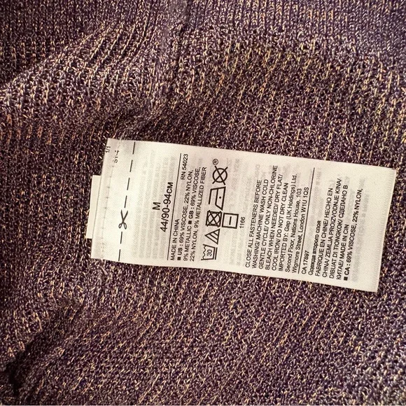Banana Republic Purple Metallic Thin Knit Cardigan with Gold Thread - Picture 6 of 6